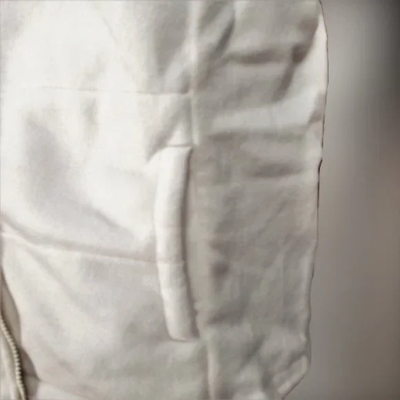 Lands' End Warm White Zip Front Fleece Vest Normcore Neutral Comfy Basic - Picture 5 of 9